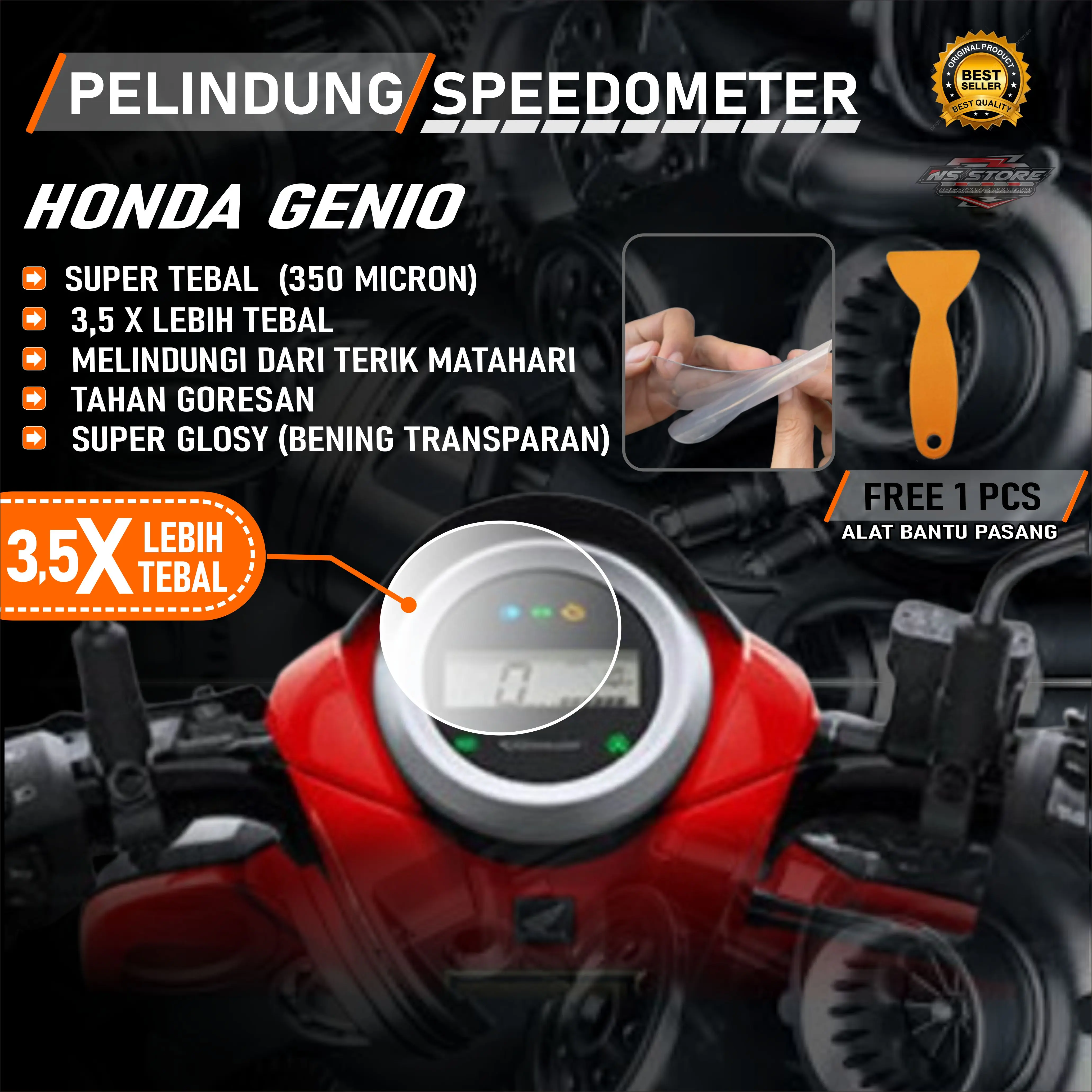 (SUPER TEBAL) ANTIGORES SPEEDOMETER HONDA GENIO STIKER ANTIGORES PELINDUNG SPEEDOMETER