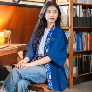 SOVLO x ILUSTRATOR LOKAL Joy Kimono Outer - Cardigan Wanita Casual - Blazer Casual Outfit