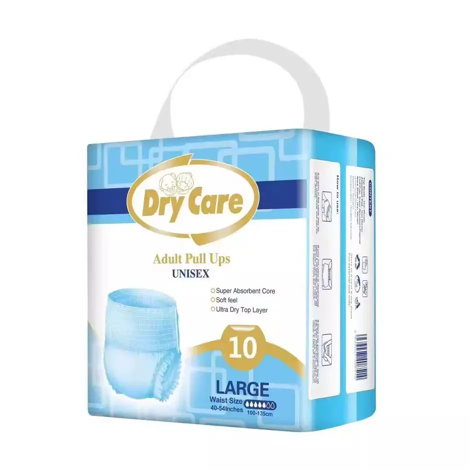<BUNDLE 4> Dry Care Adult Unisex Pull Up Diaper Pull Up Pants Incontinence Medium Large Xtra Large Bundle - 1200ml Volume - 10 Pieces/Bag - 4 Pack