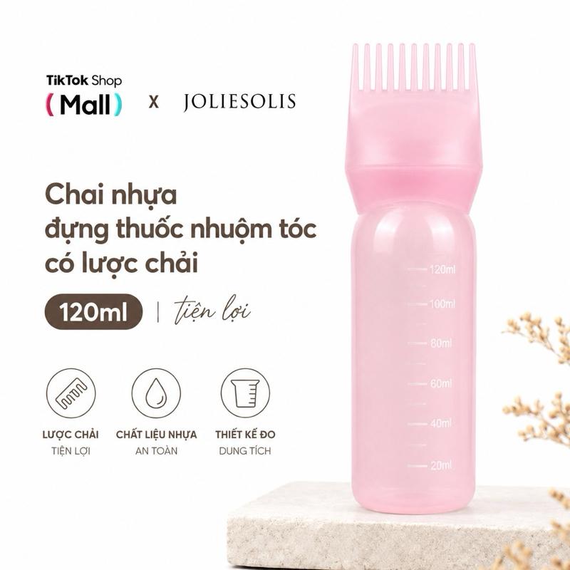 Bình lược ủ tóc - Mũ trùm tóc, mũ tắm  - Băng đô dán - Chai nhựa đựng dầu ủ tóc, thuốc nhuộm tóc có lược chải 170ml tiện lợi