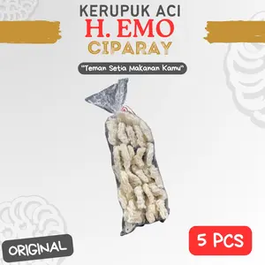 Kerupuk Aci H. EMO Ciparay isi 5 Pcs / Kerupuk Putih / Kerupuk EMO / Kerupuk Kaleng