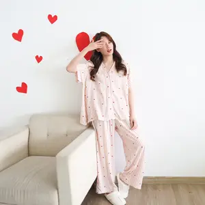 ECLAIR Sleepwear - (vol2) V Neck Long Pants Pajamas Set