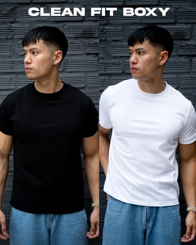 HIMCLUB ÁO THUN CLEAN FIT CROP  NHẸ TÔN BODY 100% COTTON 250 GSM ĐỨNG FORM DÀY DẶN
