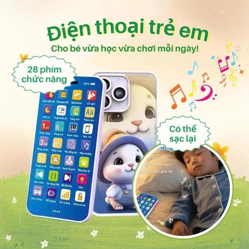 Đồ Chơi Điện Thoại 28 Chức Năng, Nâng Cấp Phiên Bản Tiếng Việt, Mô Phỏng Âm Thanh, Thú Vị, Lành Mạnh Nhiều Mẫu