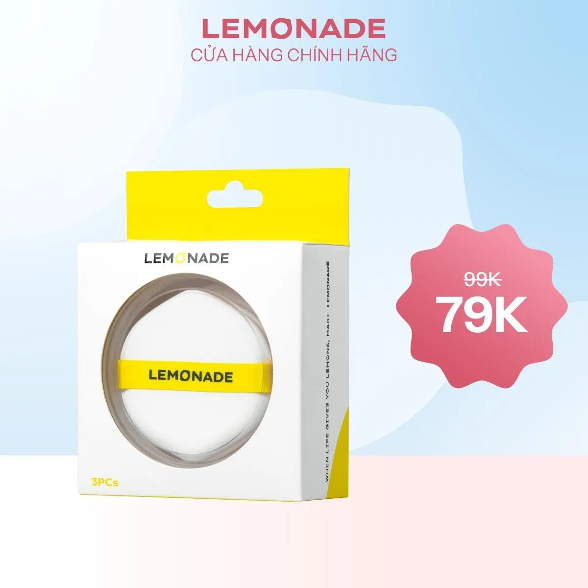 Bộ 3 Bông Phấn Tán Nền Lemonade