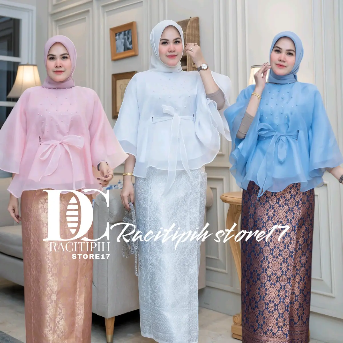 NEW[Atasan Kebaya Organza Xila Payet Premium]||Atasan Kebaya Organza Xila|Blouase Payet Premium Kondangan Mewah Tile Organza Wisuda