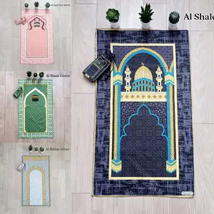Sajadah Travel Made In Turkiye Ukuran 105 cm x 60 cm New Haji Hampers Motif Pouch Umroh Couple