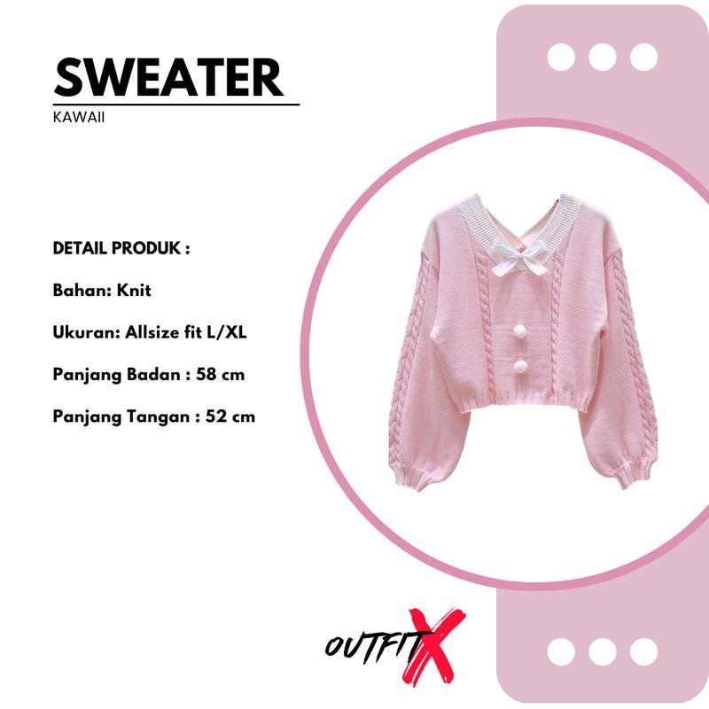 One Set Linna Sweater Rok Payung Setelan Outfit 2in1 OOTD Wanita Kekinian Korea Style 2