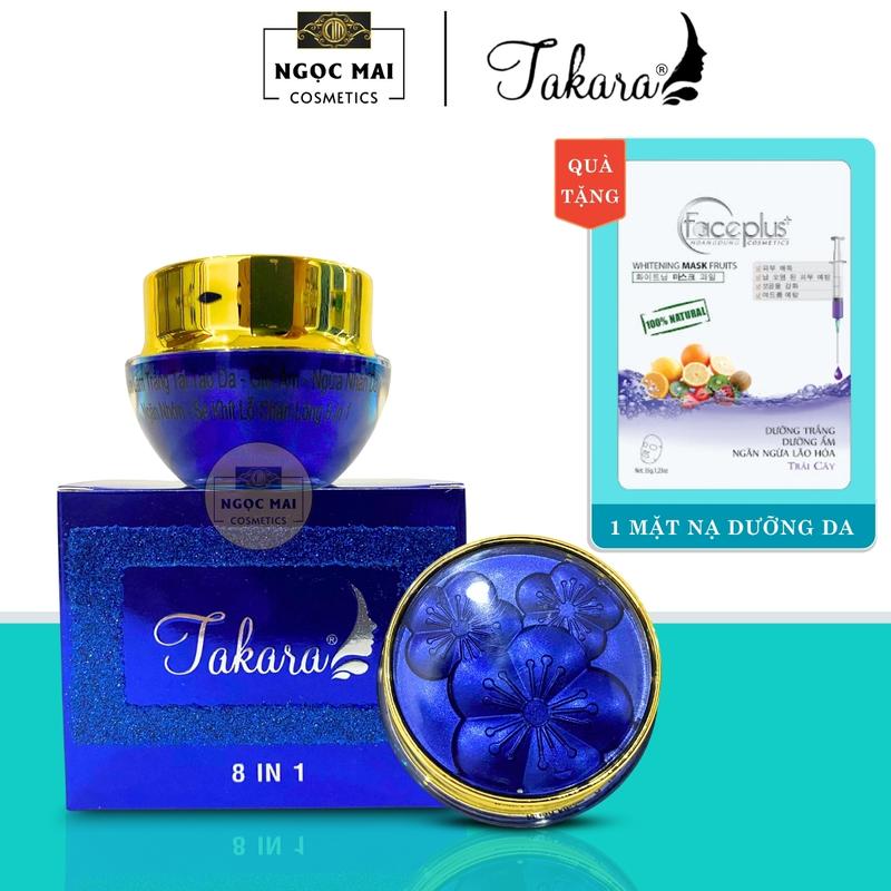   +Quà  Kem Hỗ Trợ Dưỡng Trắng Giữ Ẩm Ngừa Nhăn Takara 8 IN 1  10g  Hỗ Trợ Trắng Da Ngăn Nhờn Se Khít Lỗ Chân Lông 