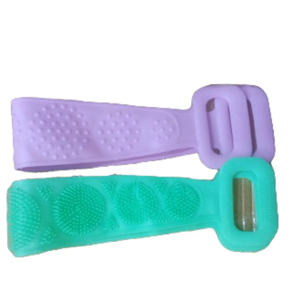Dây Tắm Chà Lưng Silicon 2 Mặt Massage - Combo 2 Màu Ngẫu Nhiên