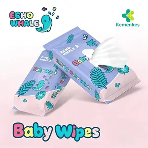 ECHO WHALE Wipes-Tisu Basah Premium Bayi Kerajaan - Ultra Tebal & Lembut Ekstra, Kemasan Besar untuk Tangan & Mulut, pH Seimbang dengan Air Murni RO