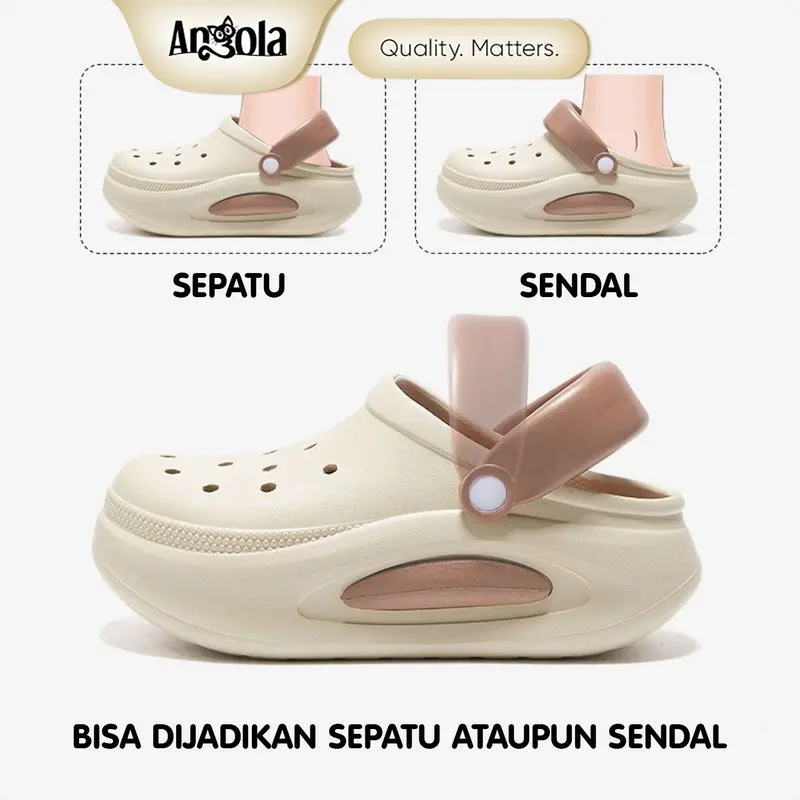 ANGOLA Sepatu Sandal Wedges 6CM H28A Sepatu Sendal Fuji Lucu/Sandal Wanita Kekinian/Sendal Baim 6