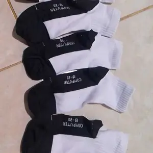 6 Pasang Kaos Kaki Sekolah Anak SD SMP SMA Putih Telapak Hitam Katun Tebal Halus Lembut Fashion
