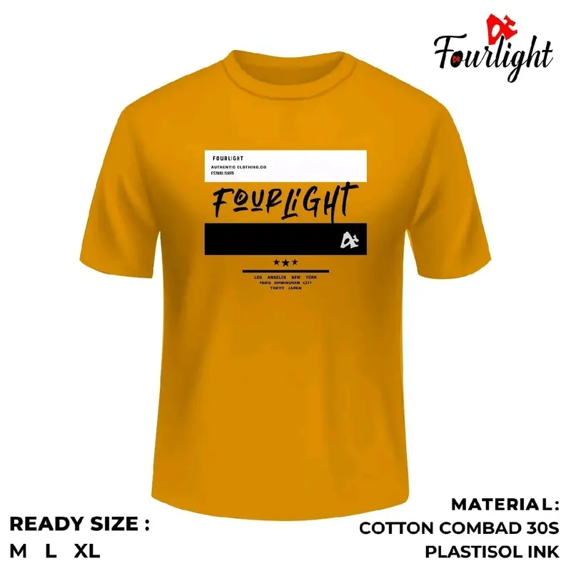 Kaos Best Seller Pria Wanita Fourlight Kaos Lokal Kaos Pria Wanita Distro Baju Combed Sablon Tshirt Nyaman Unisex Atasan Cowok Keren Katun Pendek Dewasa Simple 4