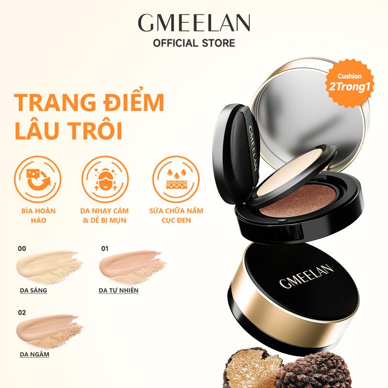  【SALE GMEELAN CUSHION  ZINC PCA NẤM TRUFFLE 7g+10g Hỗ trợ lớp nền mịn mềm và hỗ trợ lâu trôi thấm nước 