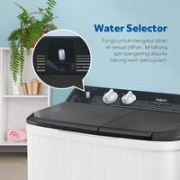 Gambar AQUA Japan Mesin Cuci Twin Tub ATW7-1217LB Kapasitas 7 kg dengan Soak Function Tutup Transparan & Tombol Bulat Besar untuk Pencucian Lebih Bersih Anti Rust dari AQUA Elektronik Indonesia Kota Administrasi Jakarta Timur 5 Tokopedia