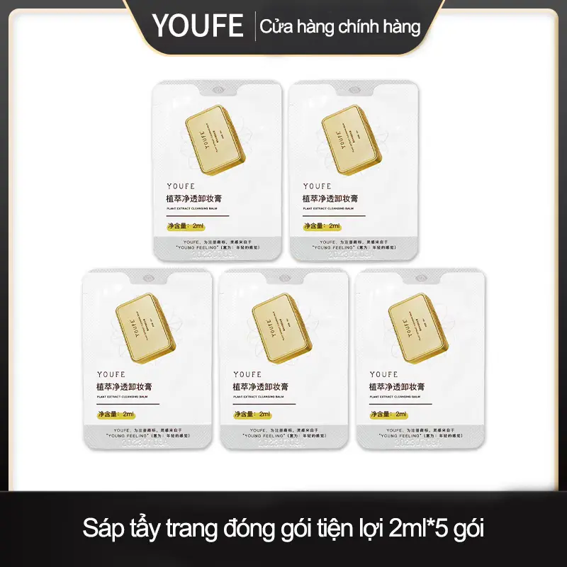 [Bộ 5 túi] Sáp tẩy trang mini YOUFE - Dịu nhẹ không kích ứng, làm sạch nhanh, không gây mụn, phù hợp mọi loại da - 2ml*5