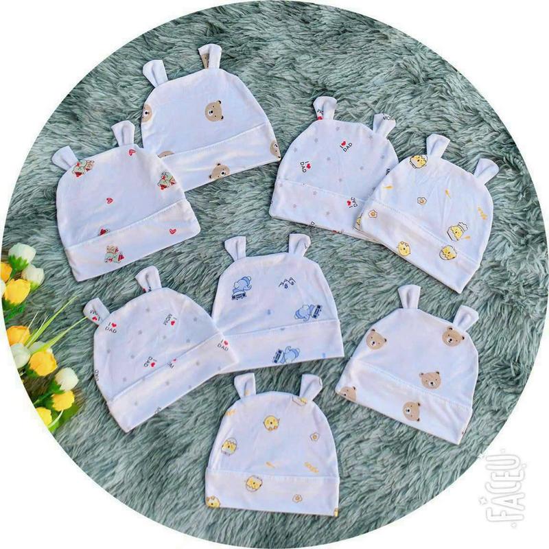 [Hàng mới về] Mũ thun lạnh peptit cho bé sơ sinh ( mẫu tròn ) từ 0- 2 tháng