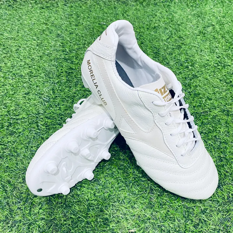 Sepatu MZN Sepatu bola kulit asli sol KDH size 39-43 putih strip putih 3