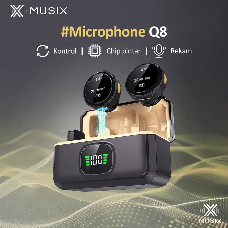 MUsix Q8 wireless clip-on microphone microphone dual microphone wireless microphone hp lavalier microphone plug and play 0