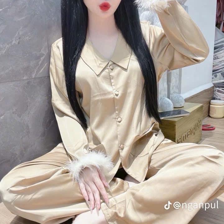 [SALE XÃ KHO] pijama lụa latin màu trơn cho nữ 40-60kg 5