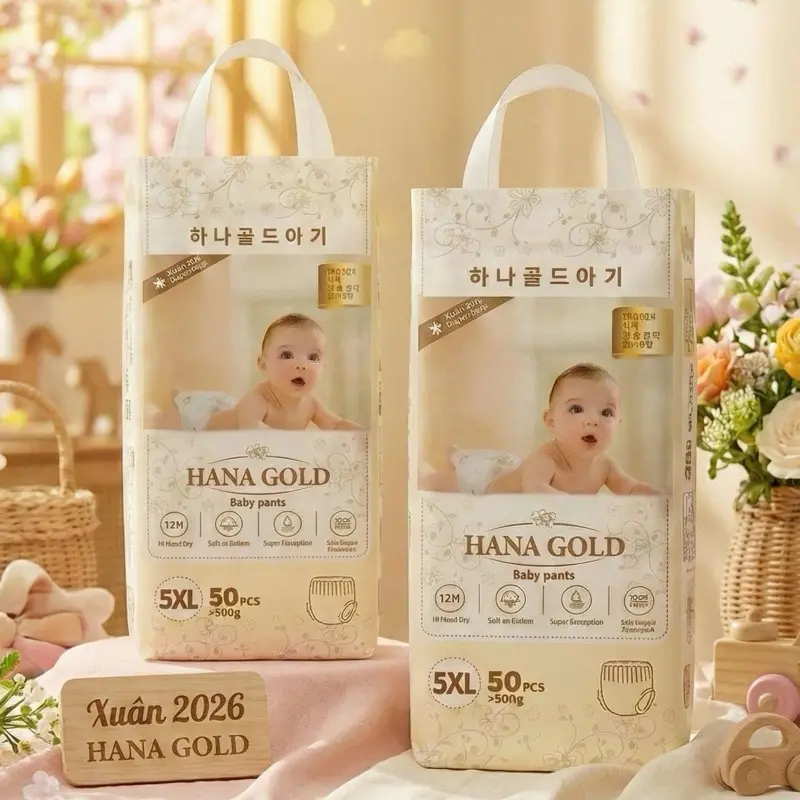 Bỉm hana gold cao câp cho bé combo 50-100 miếng- Chuyên gia bỉm đêm, chống trào đến 12h size M/L/XL/XXL cho bé từ 4kg - 30kg bỉm đêm thấm hút tốt Cho Bé bỉm mjjuku