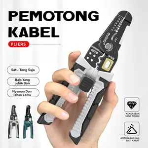 Peralatan Tang Multifungsi 10-in-1: Tang Potong, Kupas Kabel, Alat Crimping, Tang Bengkok, Alat Perbaiki Listrik & Elektronik Indah