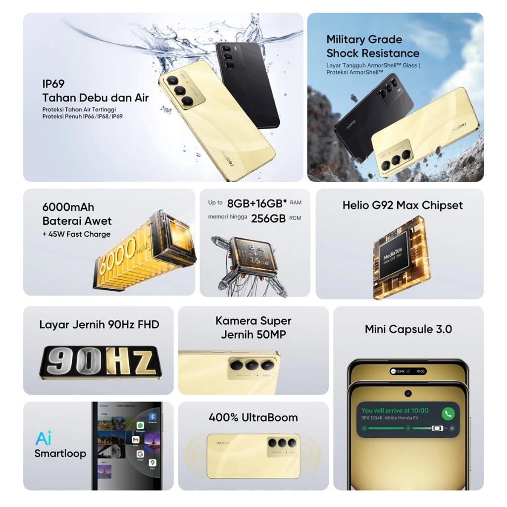 realme C75 8GB+16GB*|128GB | IP66/68/69 Dust & Water Resistance| Military Grade Shock Resistance | 6000mAh Massive Battery realme C75 8GB+16GB*|128GB | IP66/68/69 Dust & Water Resistance| Military Grade Shock Resistance | 6000mAh Massive Battery