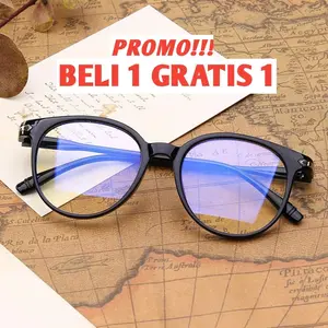 BELI 1 GRATIS 1 - Kacamata Lensa anti radiasi wanita pria murah COD