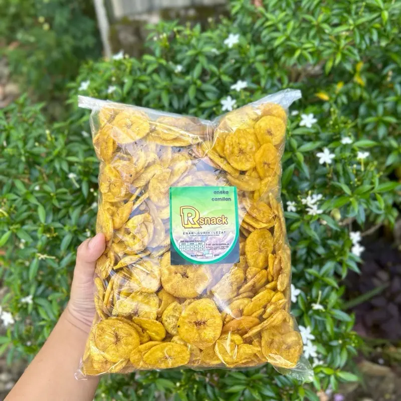 Keripik Pisang agung koin rasa nangka 250gr,500gr,1kg include bubble wrab dan kardus