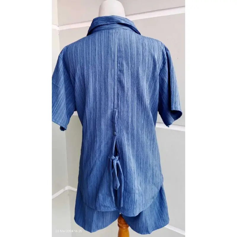 Fashion Setelan Kekinian One Set Cringkle Airflow Premium Atasan Baju Celana Lembut 3