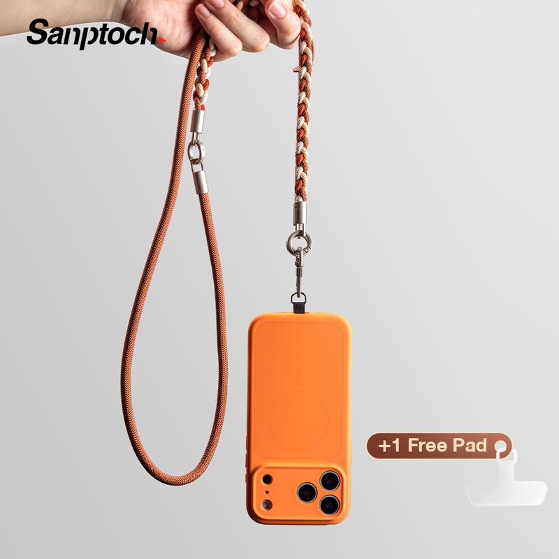 Dây đeo điện thoại Sanptoch 2 trong 1 với thiết kế dệt nylon, bao gồm dây ngắn và dây dài chống mất phù hợp cho tất cả các loại điện thoại di động. Dây đeo có thể điều chỉnh linh hoạt với khóa an toàn giúp bảo vệ thiết bị của bạn khỏi trộm cắp và rơi rớt.