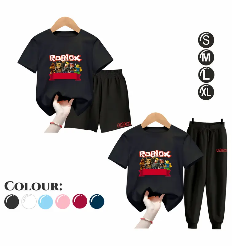 Setelan Anak Laki Laki dan Perempuan ROBLOX - Baju Kaos dan Celana Fashion Motif Terbaru Usia 5-15 Tahun [BISA COD] 6