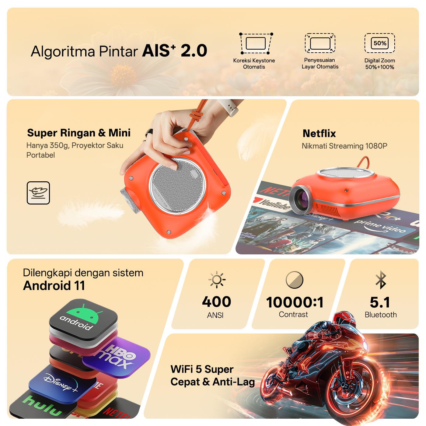 AVIEWLUX AERO Smart LCD Proyektor - proyektor dengan sistem android tv 11.0 - 400 ANSI - 1080P Decoding - WiFi 5 & Bluetooth - Netflix & YouTube - Mini Projector Portable-proyektor android 4k full hd bluetooth speaker AVIEWLUX AERO Smart LCD Proyektor - proyektor dengan sistem android tv 11.0 - 400 ANSI - 1080P Decoding - WiFi 5 & Bluetooth - Netflix & YouTube - Mini Projector Portable-proyektor android 4k full hd bluetooth speaker