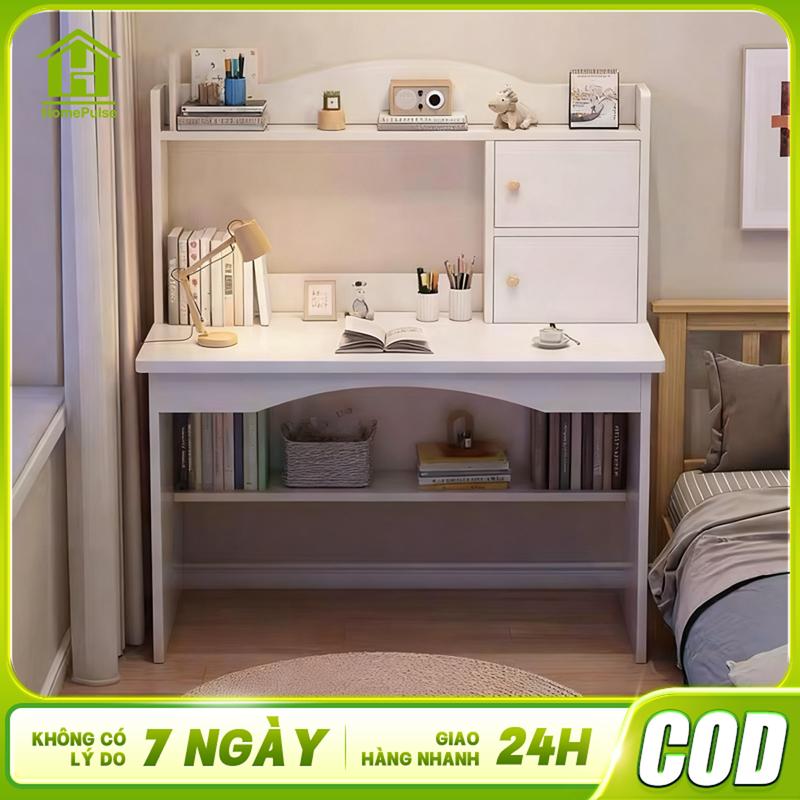  HP Bàn học liền giá sách tủ sách gia đình bàn viết và làm việc bằng gỗ hiện đại đa năng Bàn Làm Việc 3 hộc tủ phủ tế Hạn chế trầy xước Phong Cách Hiện Đại Nội Thất Tiết Kiệm 