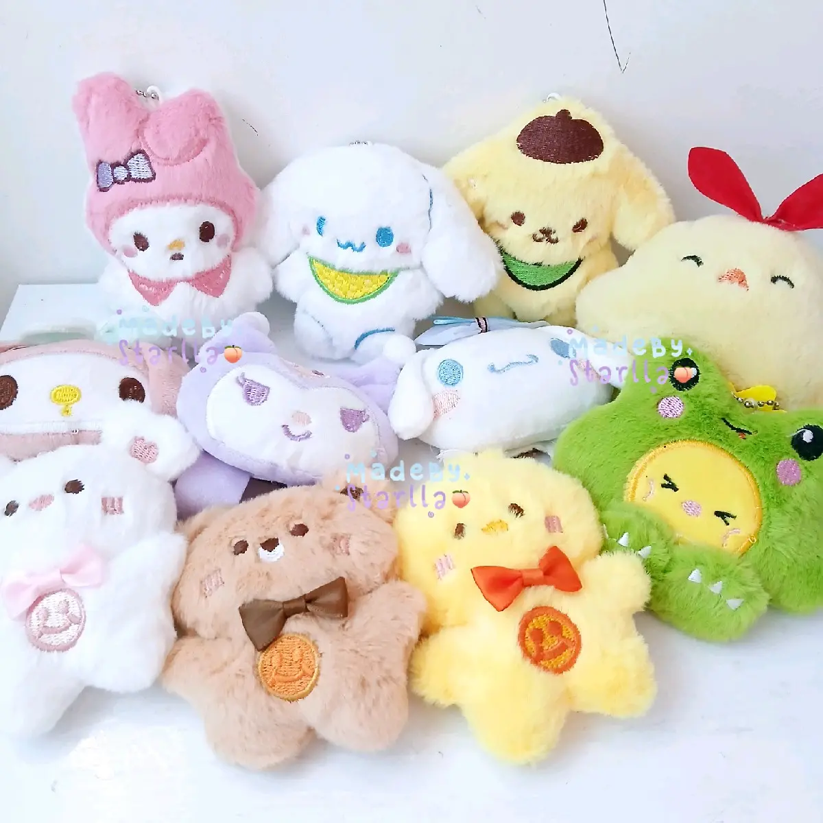 PLUSHIE DOLL BONEKA BAG CHARM BONEKA GANTUNGAN KUNCI GANTUNGAN TAS BONEKA KEYCHAIN SANRIO CINNAMOROLL MELODY POMPOMPURIN KUROMI AYAM BEAR  RABBIT KELINCI KODOK
