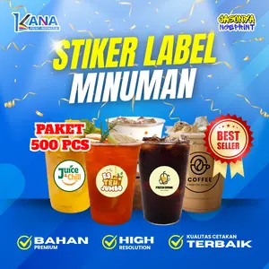 STIKER LABEL MINUMAN 500 PCS (Es teh, Es Jeruk, Boba, Es Teler dll)
