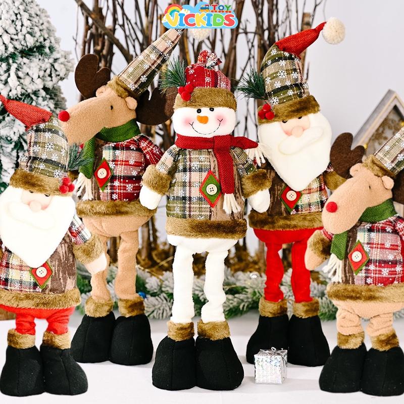  Đồ Chơi Gấu Bông Búp Bê Ông Già Noel Người Tuyết Tuần Lộc Rút Chân Vintage Dài 60cm Cho Bé Cây Thông Thú Bông Nhiều Màu Trang Trí Giáng Sinh Quà Tặng 