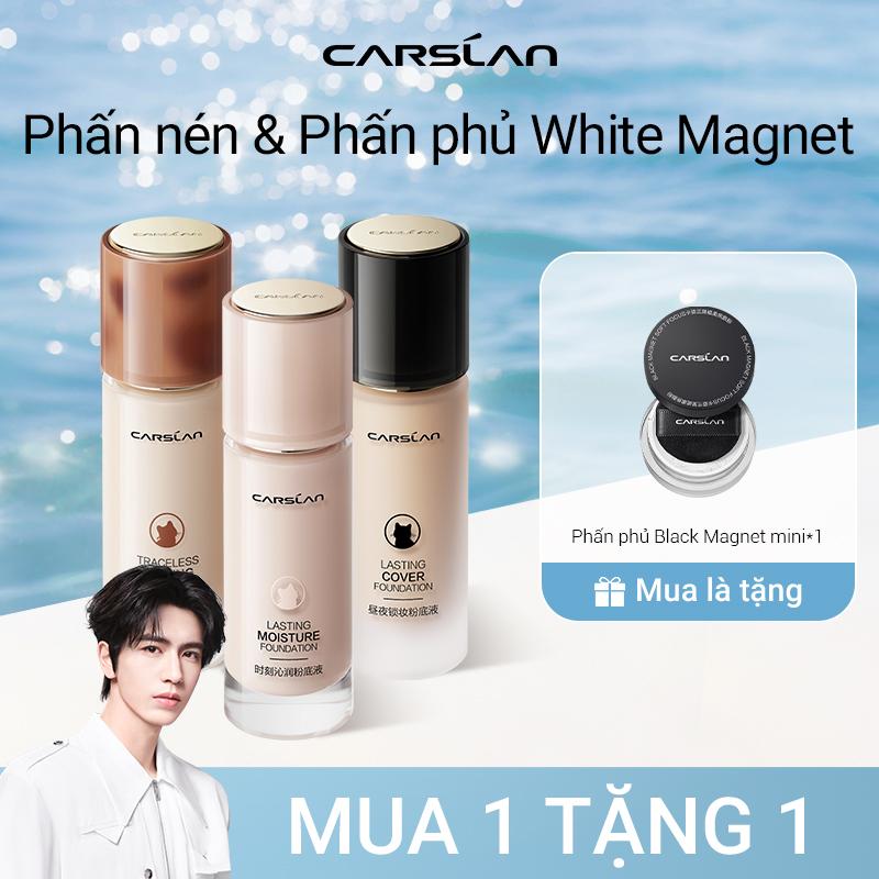  Kem nền dạng lỏng lâu trôi Carslan,Bản nâng cấp kiềm dầu Cố định nền không xuống tông 30ml  Mua 1 Tặng 1 Phấn phủ mini*1 