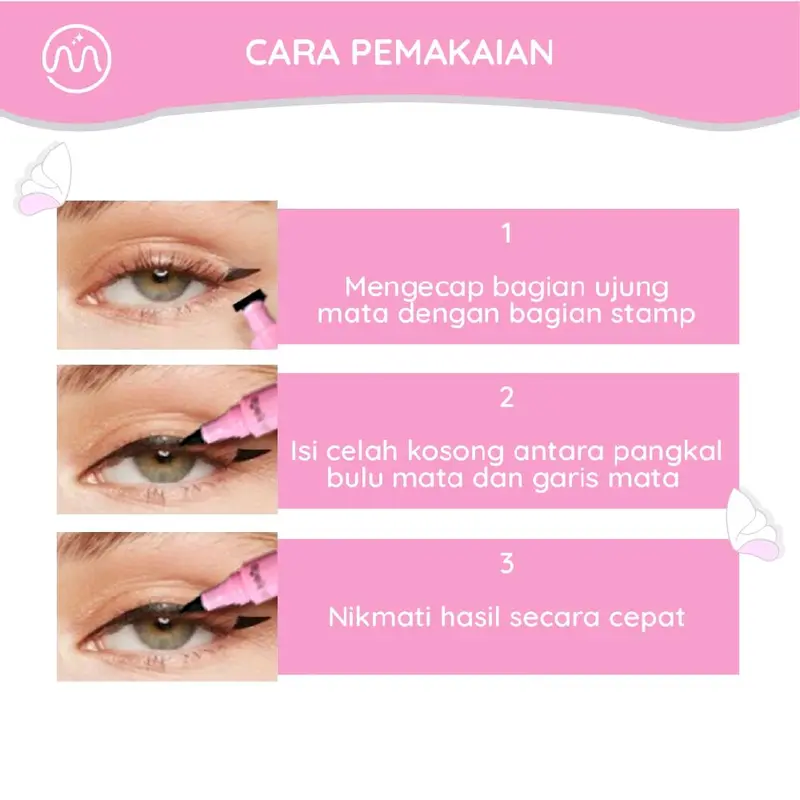 Eyeliner Stamp 2in1 Long Lasting Waterproof Hitam 3