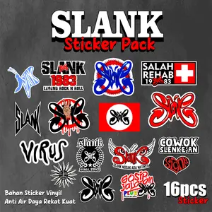 FunStore STICKER PACK BAND SLANK SUDAH TERPOTONG 16pcs Sticker Helm Hp Laptop DLL Stiker Sticker LOKAL BAND Slankers untuk laptop case tumbler stiker laptop stiker buat motor stiker helm