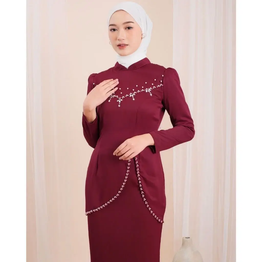 (ADA JUMBO) NEW Oneset Felicya Kurung Melayu Malaysia Dress Pesta Setelan Wanita Baju Kondangan Kekinian Full Payet 2024