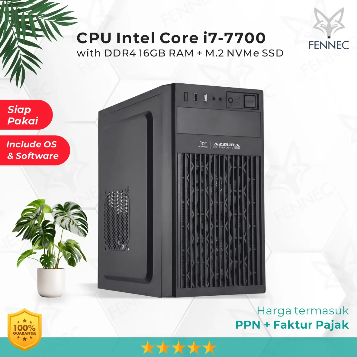 CPU PC Komputer Intel Core i7-7700 Gen-7 RAM 16GB SSD Rakitan Office