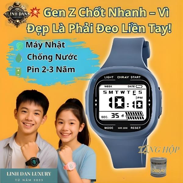  DIRAY 2322G  Đồng Hồ Nam Nữ Gen Z | Điện Tử – Đèn LED – Chống Nước 30M | Phong Cách Hiện Đại | Cho Học Sinh & Sinh Viên 