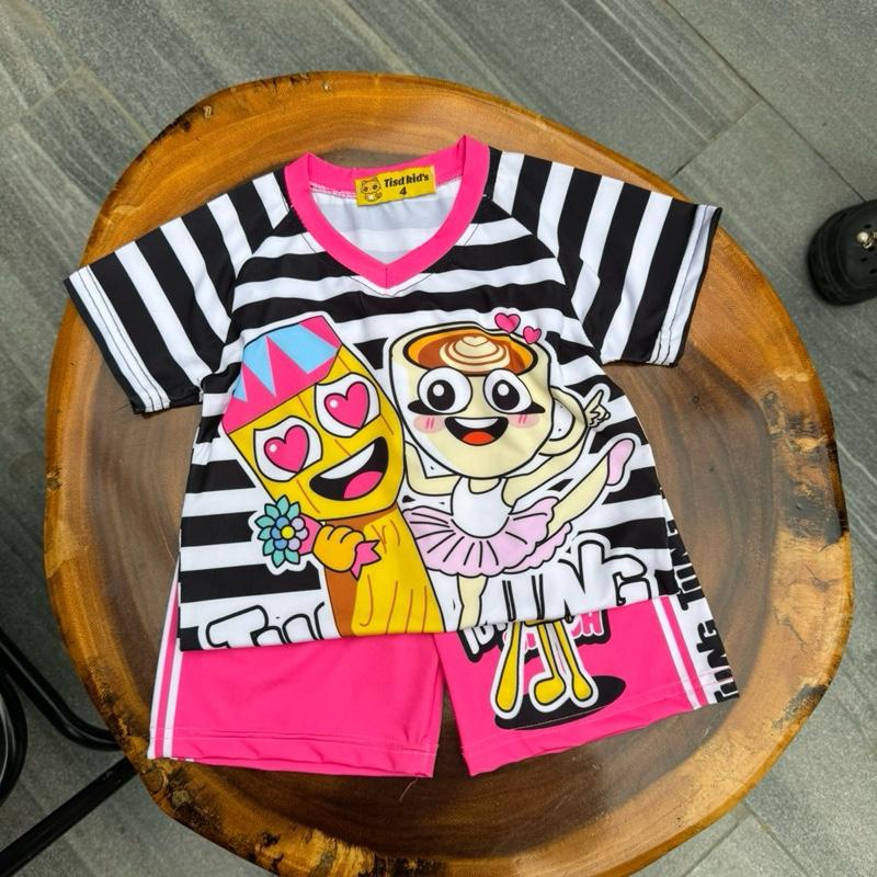 10kg-48kg Bộ áo cộc quần đùi ngắn mặc xinh dễ thương đi chơi đi học cho bé gái siêu cưng chất thun lạnh mặc mềm mịn mát Váy chữ A đồ ngủ