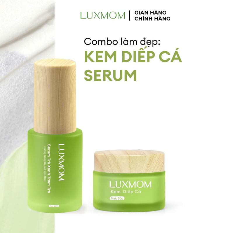 Combo Kem Diếp Cá + Serum Trà Xanh Tràm Trà - Hỗ Trợ Giảm Mụn, Giảm Thâm Sạm Và Làm Đều Màu Da