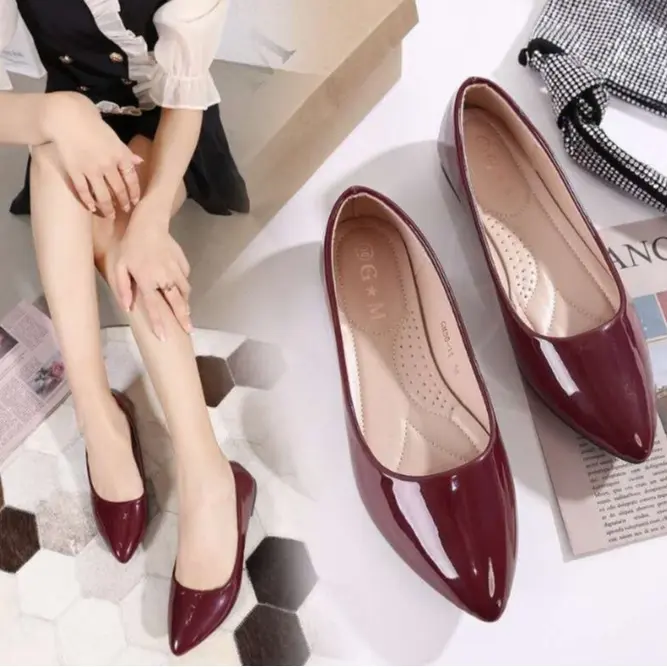 Giày Búp Bê Cho Nữ, Màu Đen, Da Phẳng, Thích Hợp Đi Học Và Công Sở, Giày Dép, Giày Đi Bộ Cho Bé Gái, Đế Xuồng, Chạy Bộ, Thoải Mái, Thích Hợp Cho Đầu Bếp, Làm Việc Trong Phòng Ngủ Shoes Cao Su Nhung 5