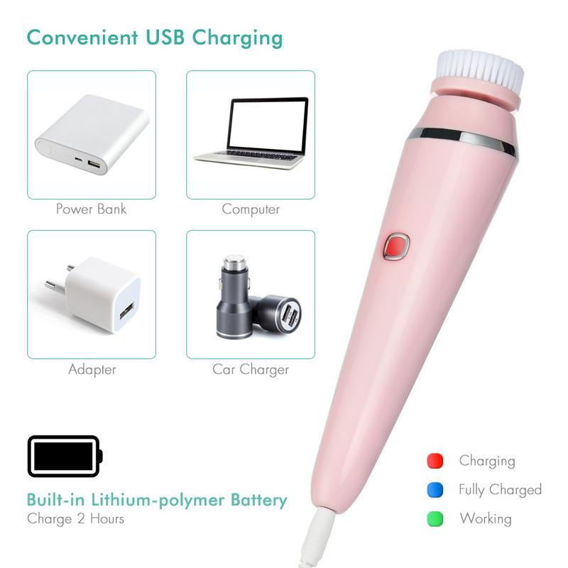 Máy Làm Sạch Da Mặt Bằng Silicon, Chống Thấm Nước, Có Thể Sạc Lại, Bàn Chải Mặt, Máy Làm Sạch Lỗ Chân Lông, Máy Làm Sạch Da Mặt Bằng Điện Bốn Trong Một 1