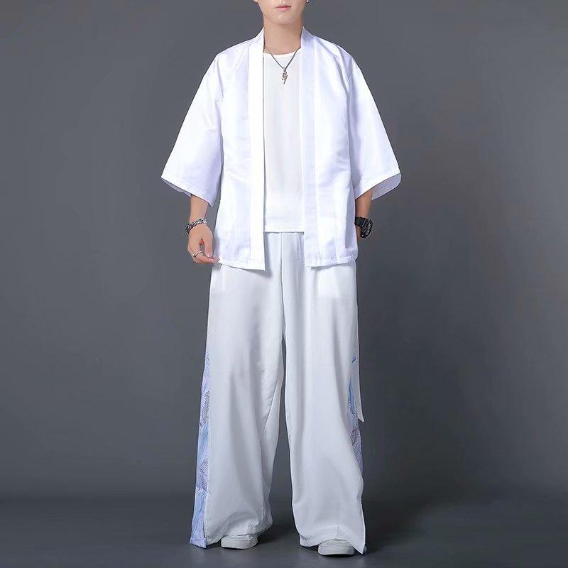 Product Introduction of Summer Shirt 3 Piece Set, Summer Casual Sunscreen Half Sleeve Ancient Style Shirt, Unisex 14