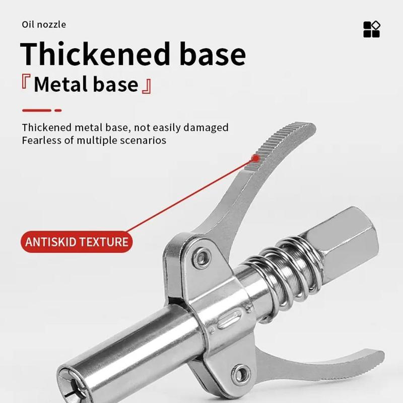 Product Introduction of Heavy-Duty Quick Release Grease Nozzle Locking 9CM Coupler Two Press Easy To Push Accessories Car Grease Nozzle 23